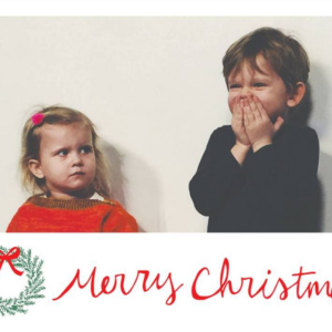 Merry Christmas Wreath Horizontal Photo Card