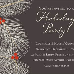 619424152.png Slate Pine Branches Holiday Party Invitation