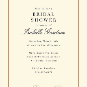 Cypress Flower Frame Foil Bridal Shower Invitation