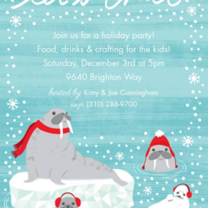 Arctic Critters Holiday Party Invitation