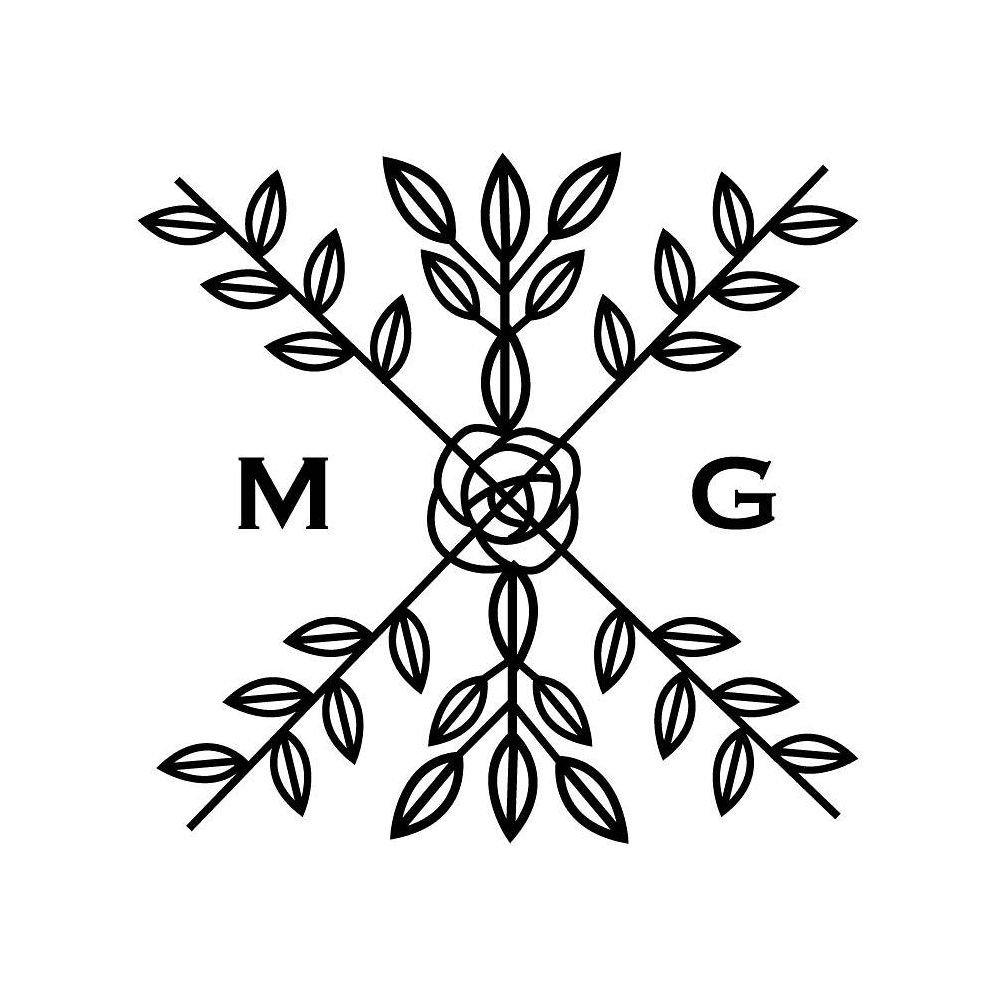 Rose leaves Monogram Custom Stamp Set