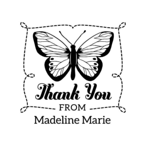 Butterfly Thank You Custom Stamp Set