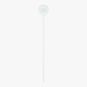 Clear Green Engraved Monogram Skewers