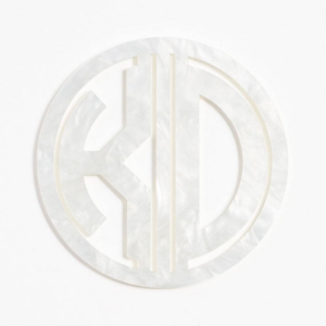 Pearl White Laser Cut Monogram Coasters