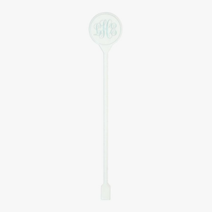 Clear Green Engraved Monogram Stirrers