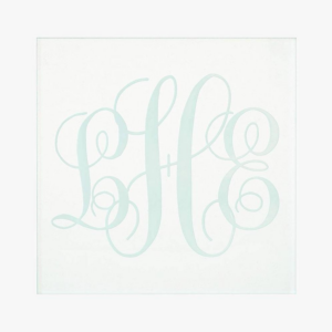Clear Green Engraved Monogram Coasters