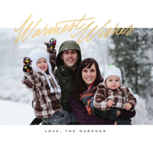 Inscribed Winter Wishes Foil Photo Card