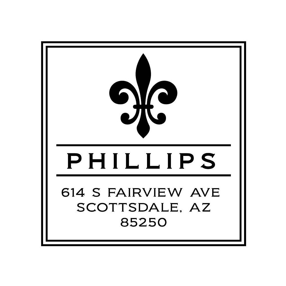 Fleur-de-lis Text Custom Stamp Set