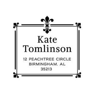 Fleur-de-Lis Rectangle Custom Stamp