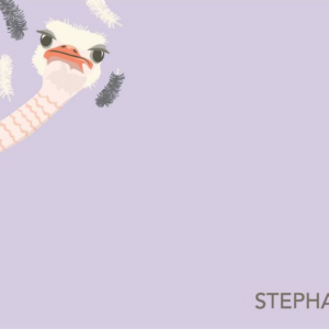619424616.png Ostrich A6 Stationery