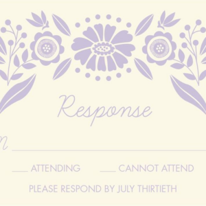 Floral Frame Quinceañera Response Card