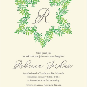 Garden Star Bat Mitzvah Invitation