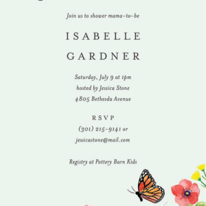 Butterfly Garden Baby Shower Invitation