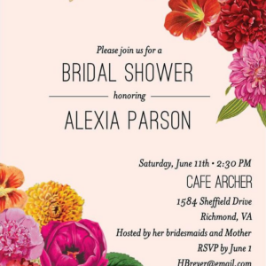 Vintage Floral Bridal Shower Invitation