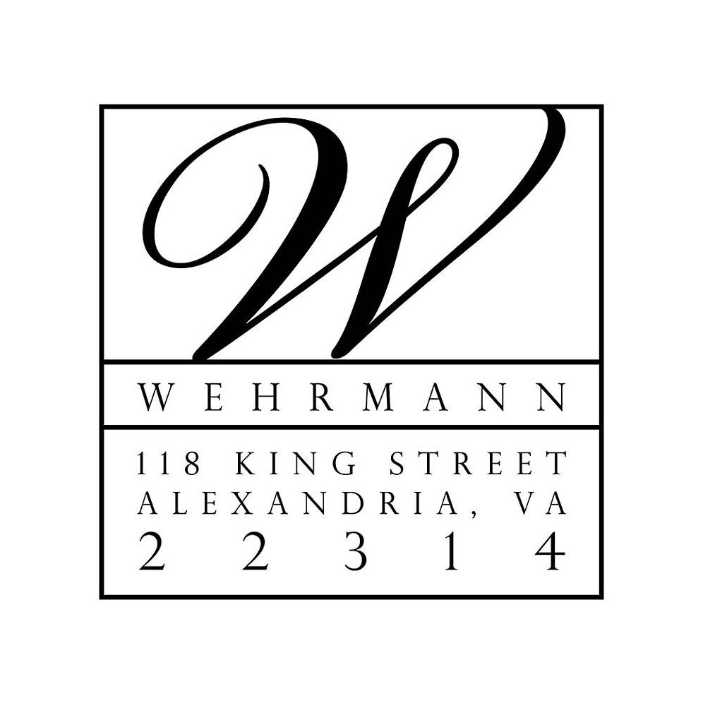 Initial Script Over Banner Custom Stamp Set