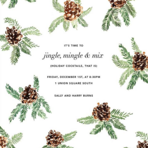 Painted Pine Cones Holiday Party Invitation