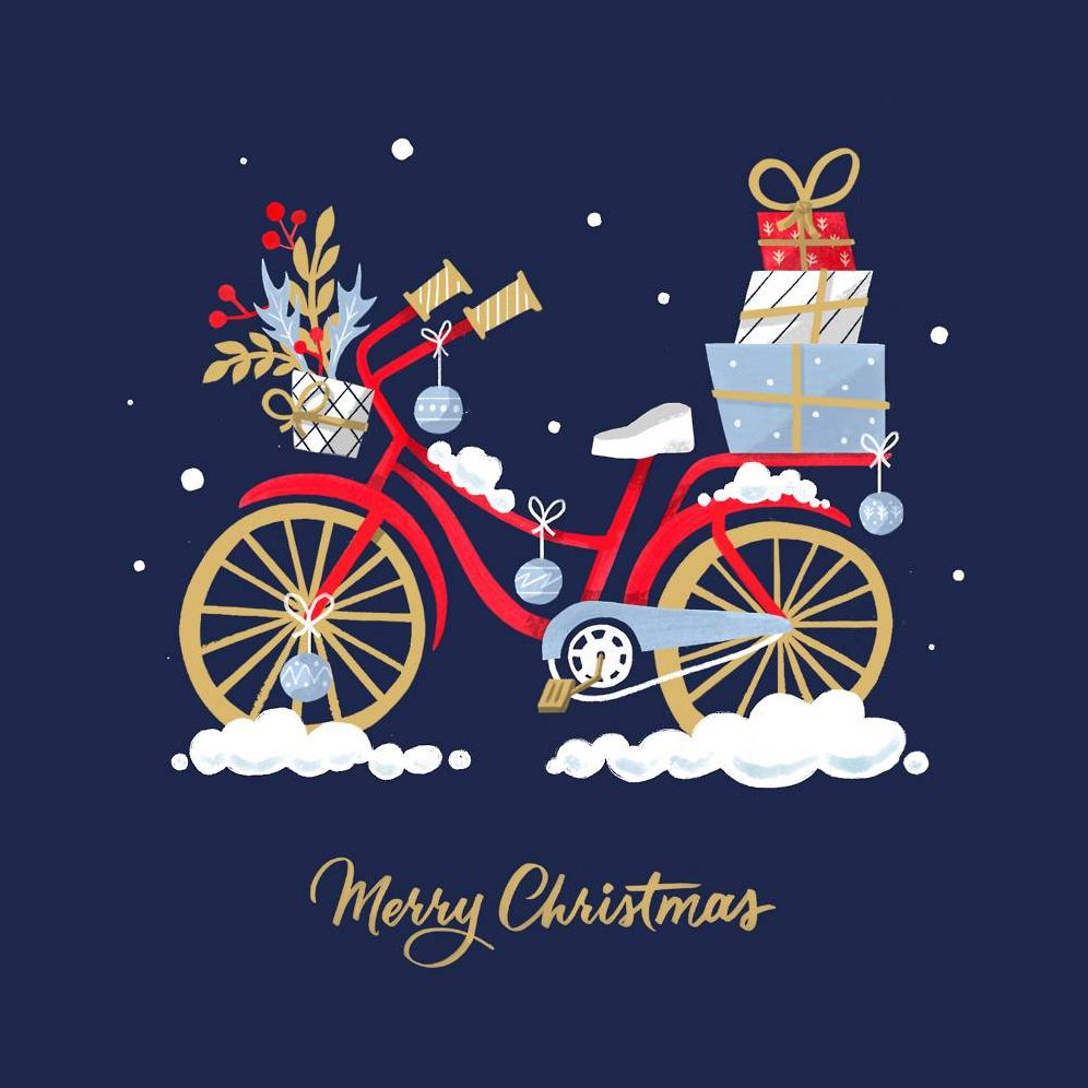 Holiday Cycle Photo Card