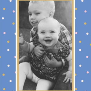 Wrapping Paper Blue Holiday Photo Card