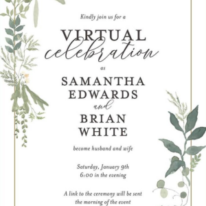 Verdant Wreath Wedding Announcement