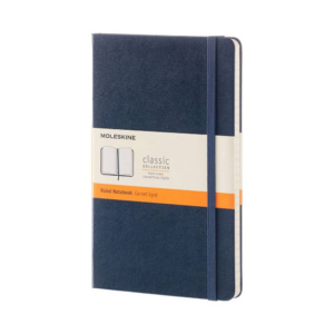 Moleskine Classic Notebook, Large, Ruled, Sapphire Blue, Hard Cover (5 x 8.25)