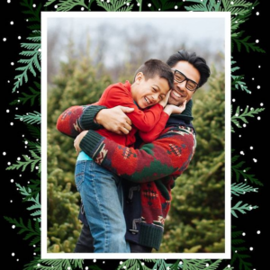 Cedar Branches Vertical Holiday Photo Card