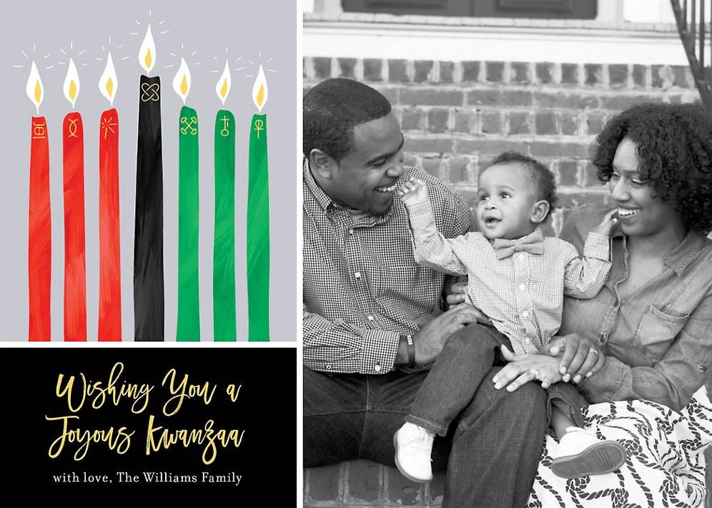 Kwanzaa Candles Holiday Photo Card