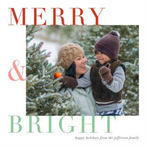 Merry & Bright Type Holiday Photo Card