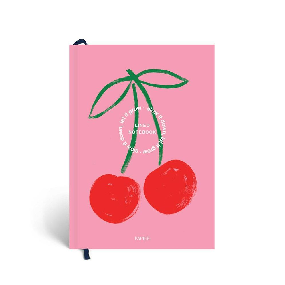 Fresh Cherries Hardcover Lined Notebook
