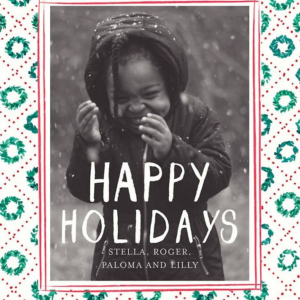 Quilted Wreath Frame Holiday Photo Card