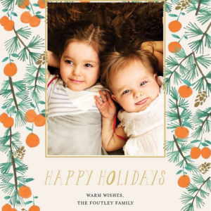 Citrus and Pine Holiday Photo Card