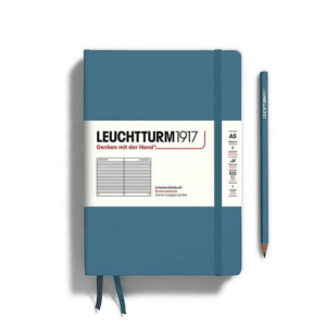619427386.png Leuchtturm Stone Blue Ruled Page Hardcover Medium Notebook