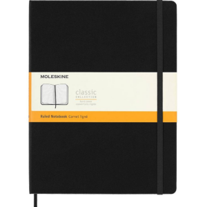 Moleskine Classic Notebook, Extra Large, Ruled, Black, Hard Cover (7.5 x 10)