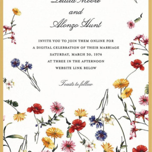 Floating Floral Wedding Invitation