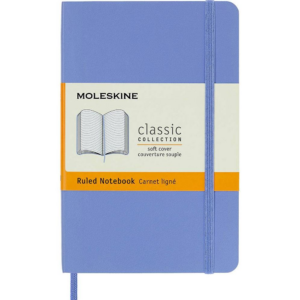 Moleskine Classic Notebook, Pocket, Ruled, Hydrangea Blue, Soft Cover (3.5 X 5.5)