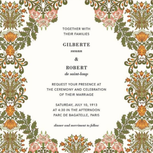 Floral Damask Wedding Invitation