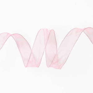 619428074.png Light Pink Organdy Wired Ribbon 1" 10 YD