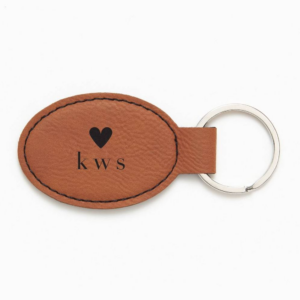 619428118.png Monogram Heart Brown Key Fob