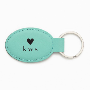 619428179.png Monogram Heart Teal Key Fob