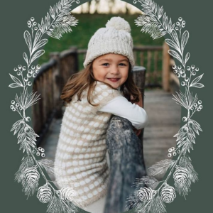 Frosted Greenery Frame Holiday Photo Card