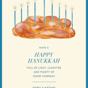 Challah Menorah Hanukkah Card