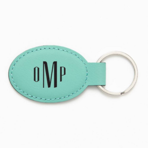 Tommaso Monogram Teal Key Fob