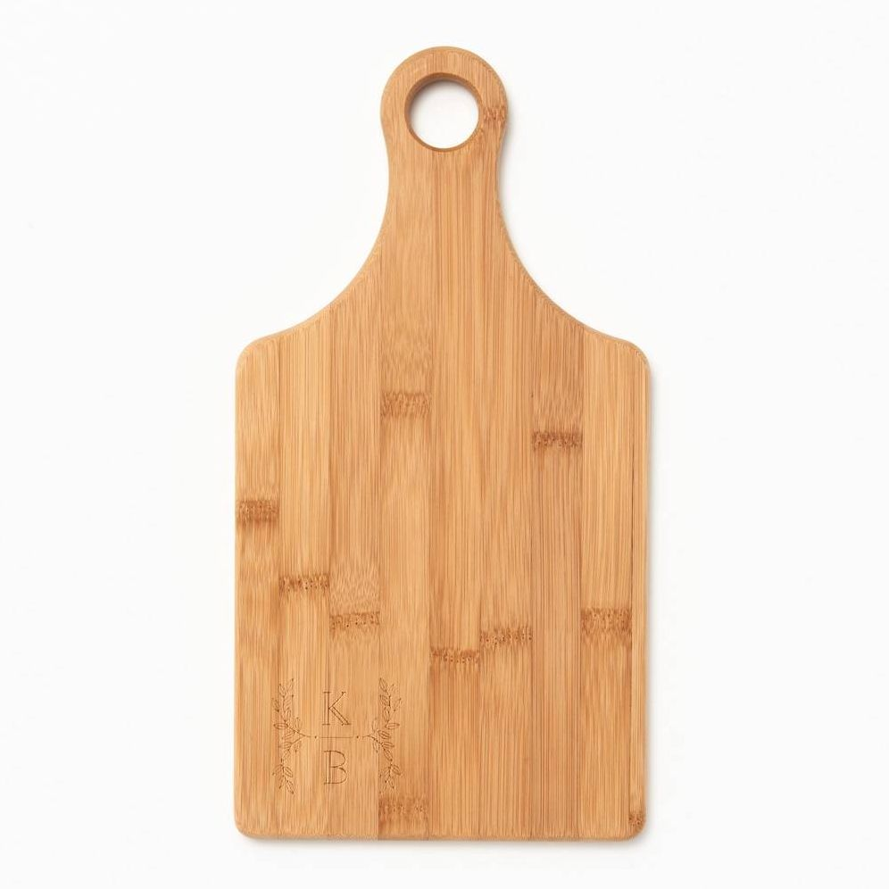 Leaves Monogram Paddle Cutting Board
