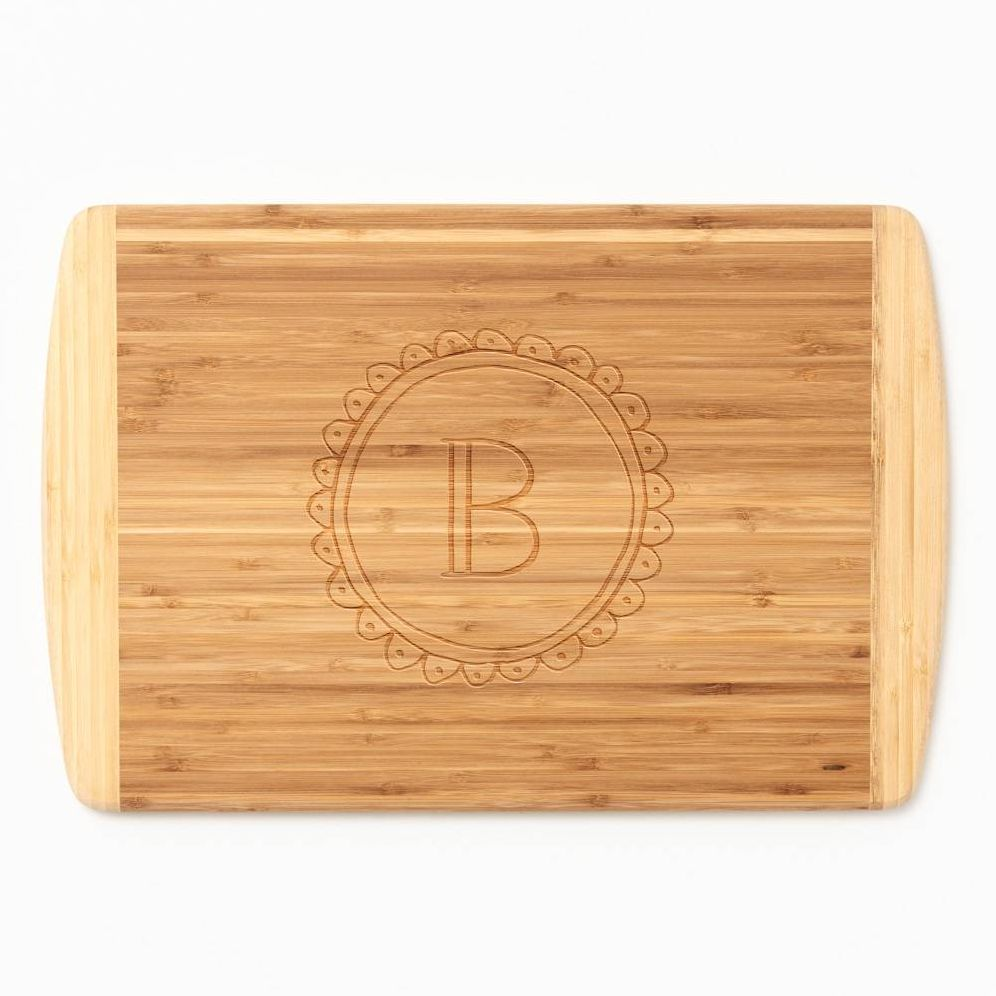 Hand Drawn Scallop Two-Tone Cutting Board