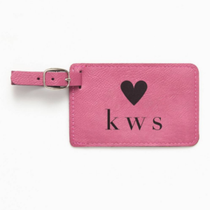 619428238.png Monogram Heart Pink Luggage Tag