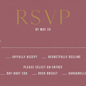 Simply Us Mauve Response Card