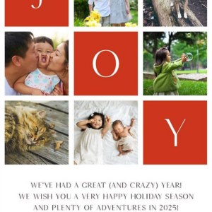 Joy Grid Holiday Photo Card