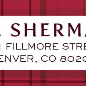 Cozy Watercolor Red Plaid Holiday Return Address Label