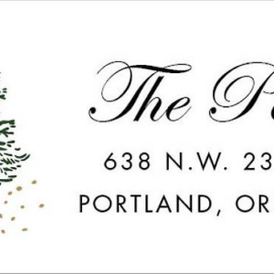 619428260.png Snowy Winter Green Tree Holiday Return Address Label