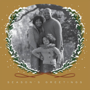 619428274.png Snowy Sprigs Gold Holiday Photo Card