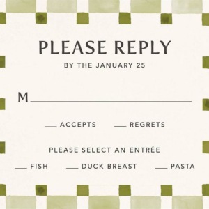 Organic Check Green Response Card